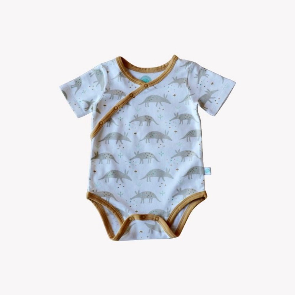 ELEPHANT MOON - Shoulder Snap Short Sleeved Onesie - Ari Aardvark
